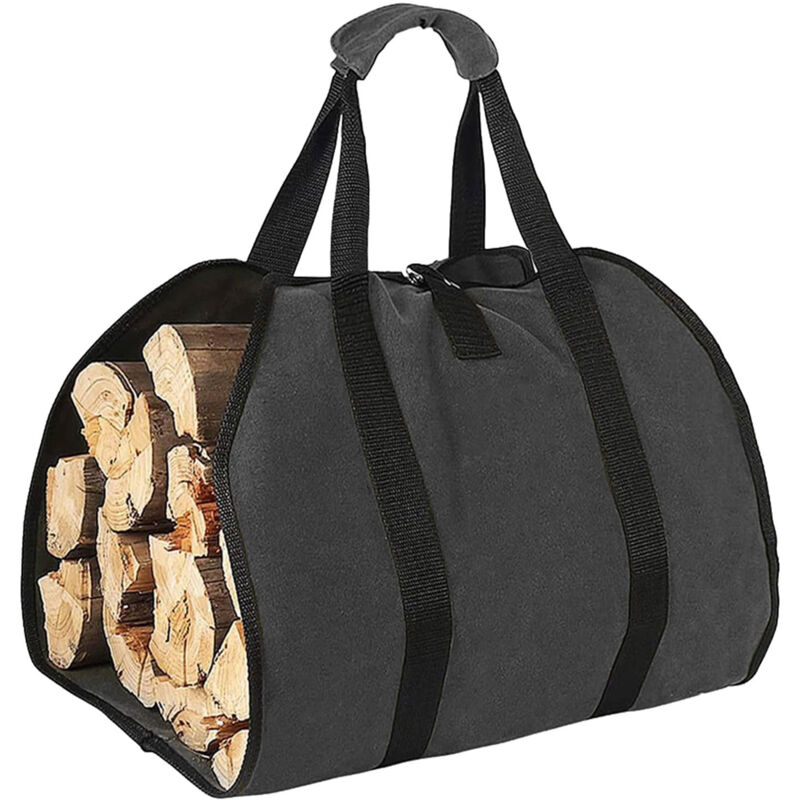 Sevengirl - Brennholz Log Tragetasche Kaminholz Aufbewahrungstasche mit Griffen (Schwarz)