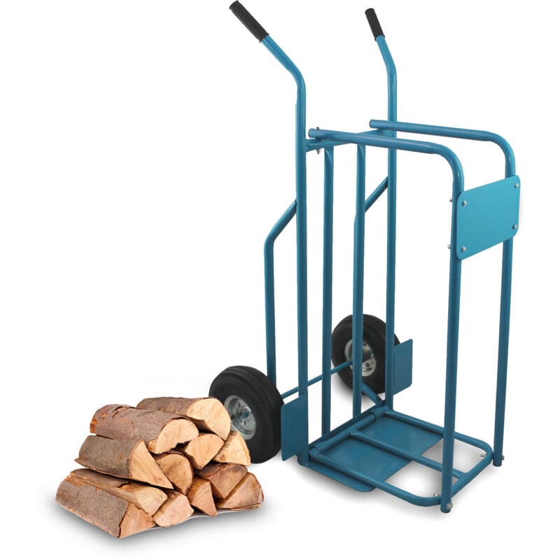 Bituxx - Brennholz Sackkarre Kaminholzkarre Brennholzkarre Holzkarren Holztransporthilfe mit Luftbereifung bis 100kg