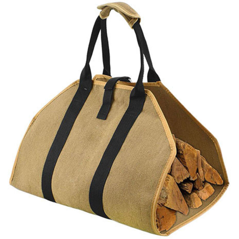 Brennholz-Tragetasche, Brennholz-Tragetasche aus Canvas, wasserabweisende Tragetasche, faltbares Kaminzubehör, ideal für Holzöfen, Camping, Strand