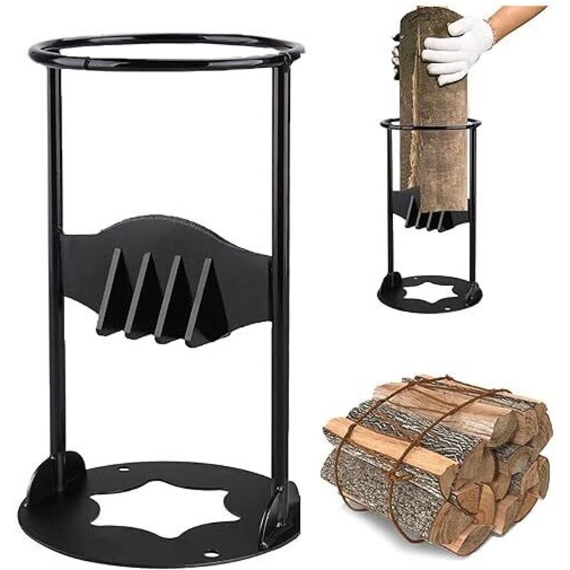 Brennholzspalter, manueller Holzspalter, Brennholzspalter aus Gusseisen, schwarz (14,5 cm x 27 cm)