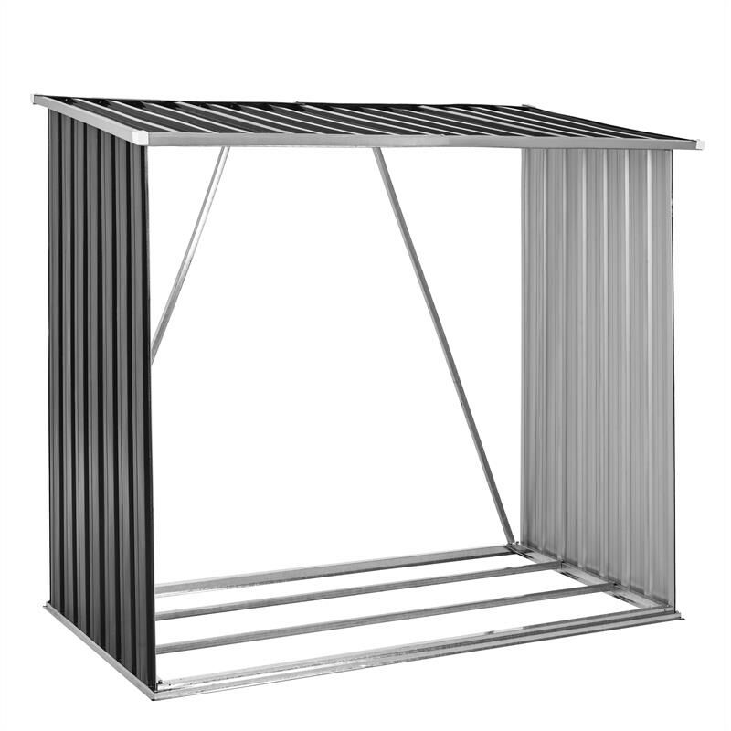 Estexo - Brennholzunterstand Holz Regal Brennholz Lager Kaminholz Unterstand Metall Anthrazit