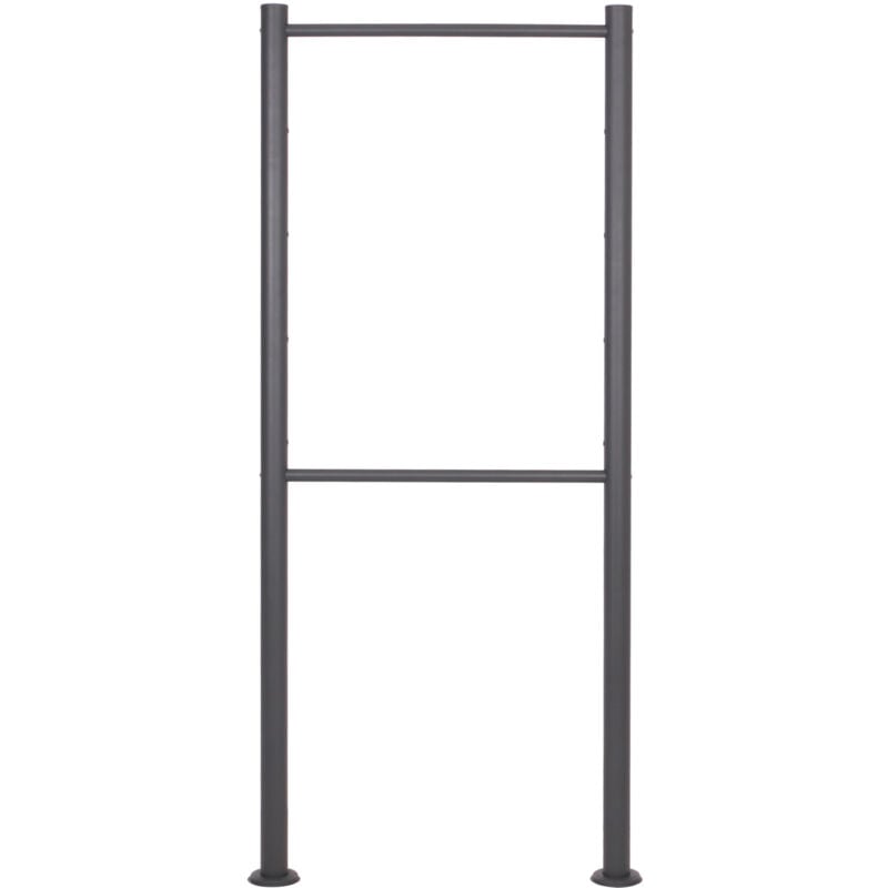 Wiltec - Briefkasten Ständer 4-fach Anthrazit 1700 x 700 mm, Vierfach Standfuß für Postkasten Briefkästen Mailbox, Briefkastenständer aus Stahl für