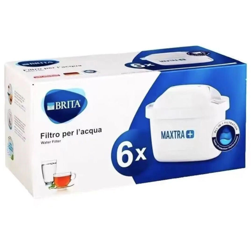 BRITA MAXTRA+ Universal Wasserfilter Kartuschen 6er Pack – Für alle BRITA Wasserfilter-Kannen, MicroFlow Technologie, Kalk- & Chlorreduktion