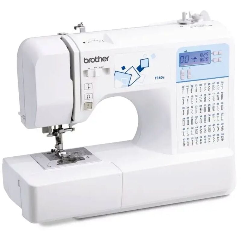 FS60x - Elektronische Nähmaschine de mit 60 Stichen (Nutz-, Elastik-, Zierstiche), Nähautomatik, Multifunktionsdisplay. Weiß - Brother
