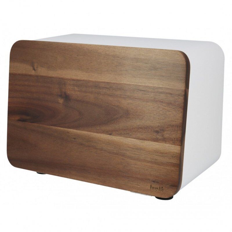 Brotkasten Aus Stahl Mit Deckel Aus Akazienholz Husla 73937