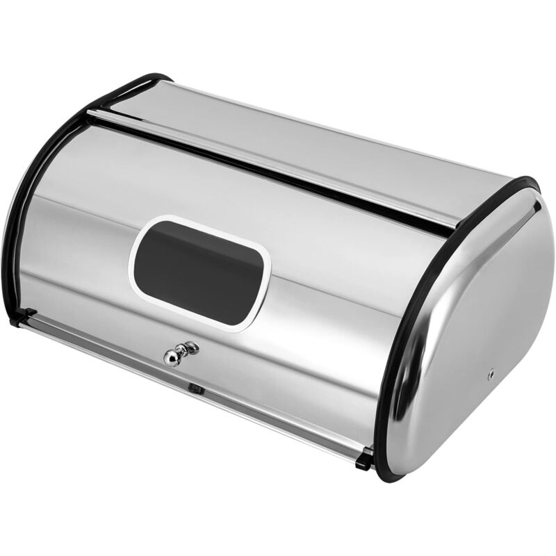 Brotkasten, Brotdose aus Metall,410 Edelstahl Bread Box, Brotbox mit Frontklappe, Mückenresistente Brotaufbewahrungsbox, Brotaufbewahrung,