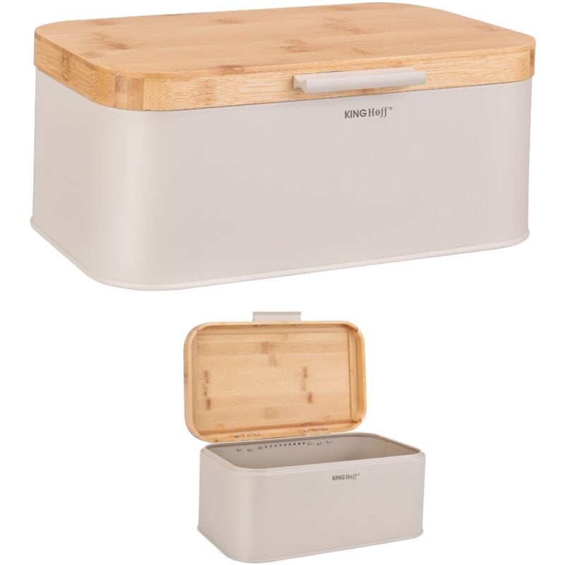Brotkasten mit Holzdeckel KINGHOFF KH-1928 Brotbehälter