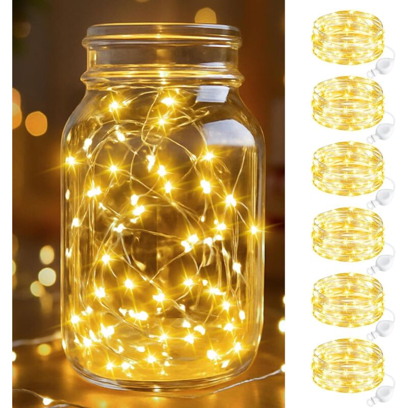 btfarm Mini-Lichterkette mit 20 LEDs und Batterie – Kleine, wasserdichte LED-Lichterkette mit Knopfzelle – Für Weihnachten, Hochzeiten, Partys und