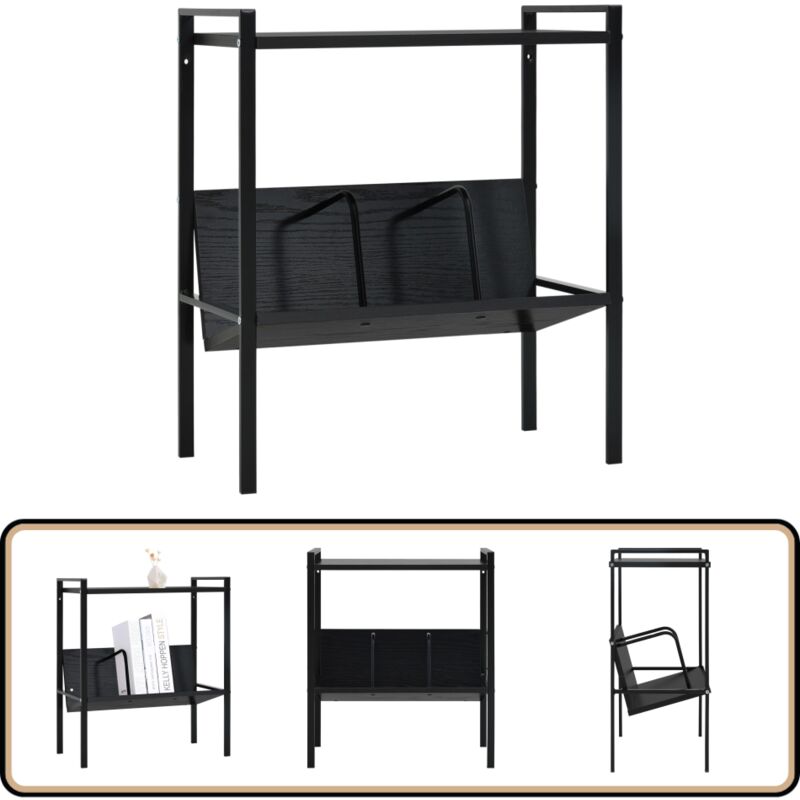 Vidaxl - Bücherregal 2 Regalböden Schwarz 52x28x59 cm Holzwerkstoff - Bucherregal - Wohnraumorganisation - Stauraum - Industrielles Design