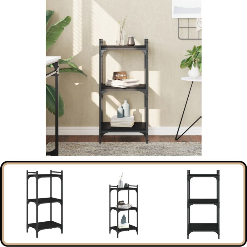 Vidaxl - Bücherregal 3 Böden Schwarz 40x30x86 cm Holzwerkstoff - Buche Regal - Bücherregal Schwarz - Regal Wohnzimmer - Holzregal - Regal Mit