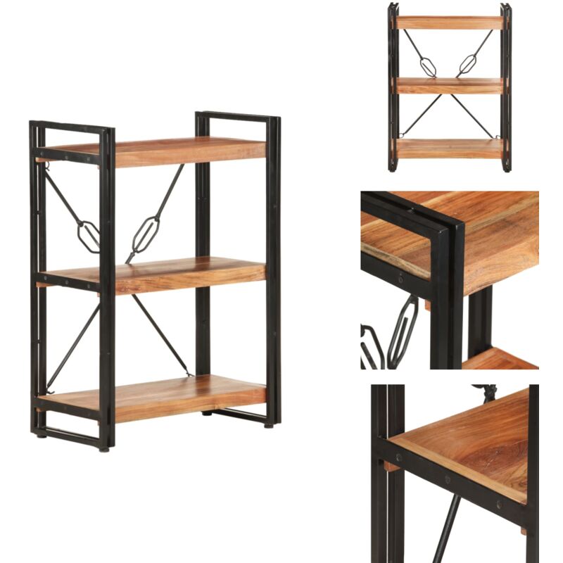 Vidaxl - Bücherregal 3 Fächer 60x30x80 cm Akazie Massivholz - Holzregal - Bücherregal - Akasienholzmöbel - Industrielles Design - Wohnraumgestaltung