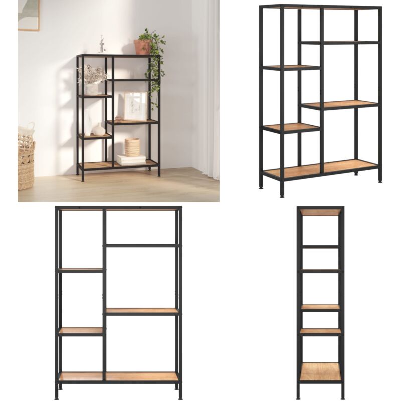 Vidaxl - Bücherregal 80x30x120 cm Stahl und Holzwerkstoff - Bücherregal - Regal - Stahlregal - Holzkasten - Aufbewahrung - Home & Living