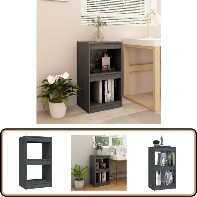 Bücherregal Grau 40x30x71,5 cm Massivholz Kiefer - Bücherregal - Holzmöbel - Wohnraumgestaltung - Massivholzmöbel - Kiefernholz