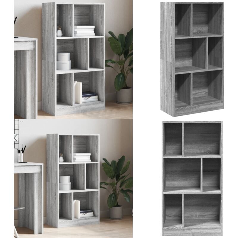 Vidaxl - Bücherregal Grau Sonoma 57x28,5x107,5 cm Holzwerkstoff - Buche Regal - Bücherregal Grau - Wohnraumorganisation - Aufbewahrungslösung