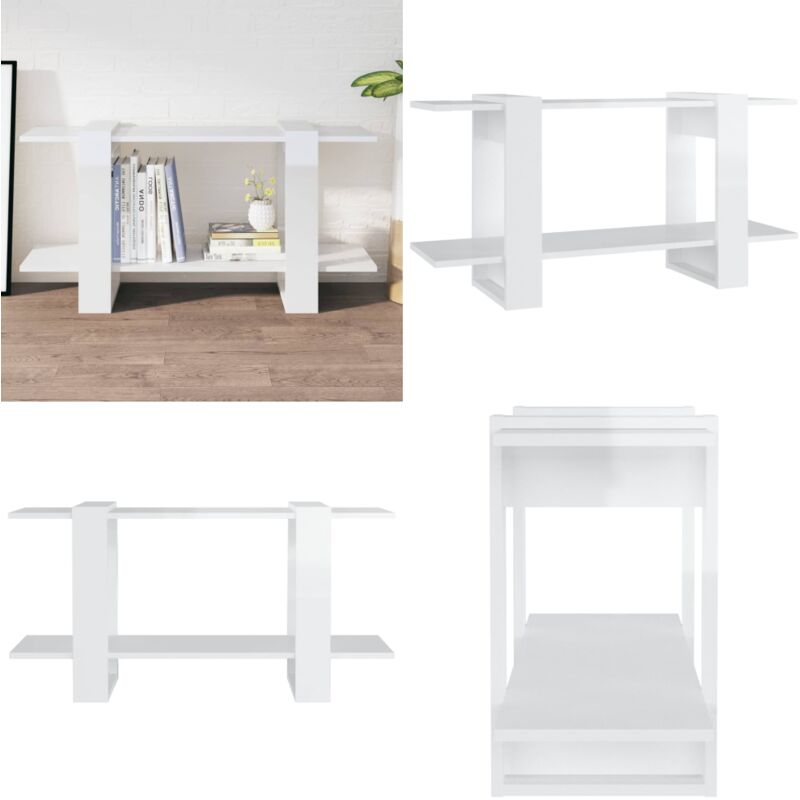 Vidaxl - Bücherregal Hochglanz-Weiß 100x30x51 cm Holzwerkstoff - Bucherregal - Holzmöbel - Weißes Bücherregal - Wohnraumorganisation