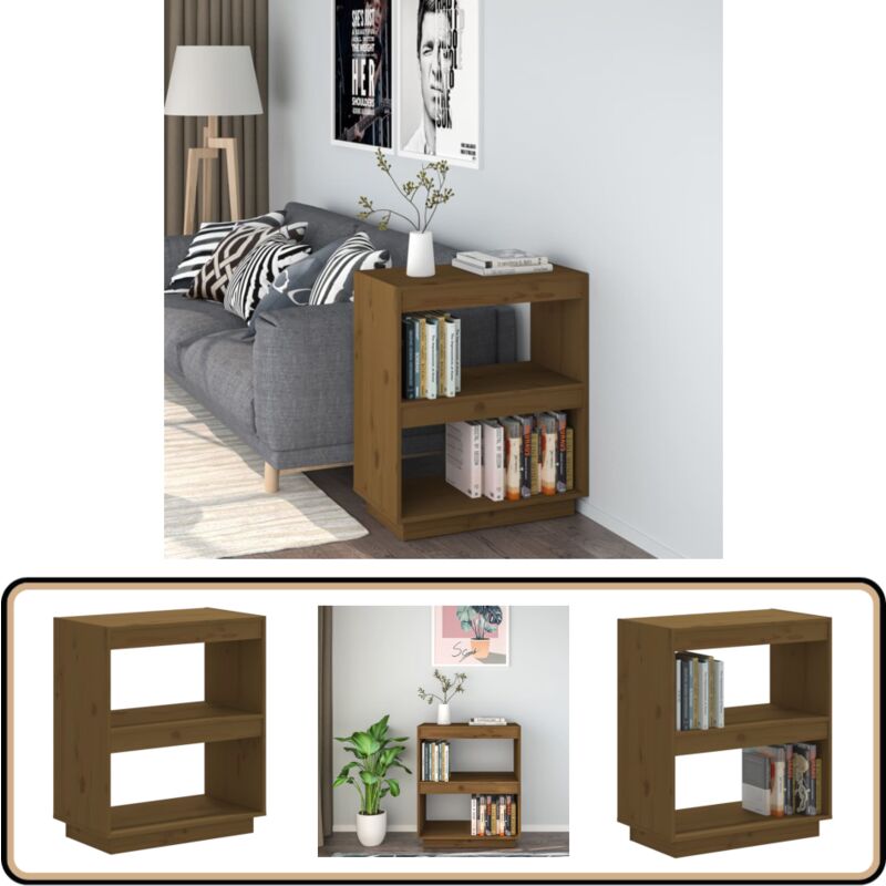 Vidaxl - Bücherregal Honigbraun 60x35x71 cm Massivholz Kiefer - Holz Regal - Buche Regal - Bücherregal - Wohnraumgestaltung - Regal Für Wohnzimmer