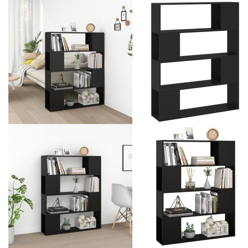 Vidaxl - Bücherregal Raumteiler Schwarz 100x24x124 cm - Bücherregal - Raumteiler - Schrank - Schwarz - Holzwerkstoff - Home & Living