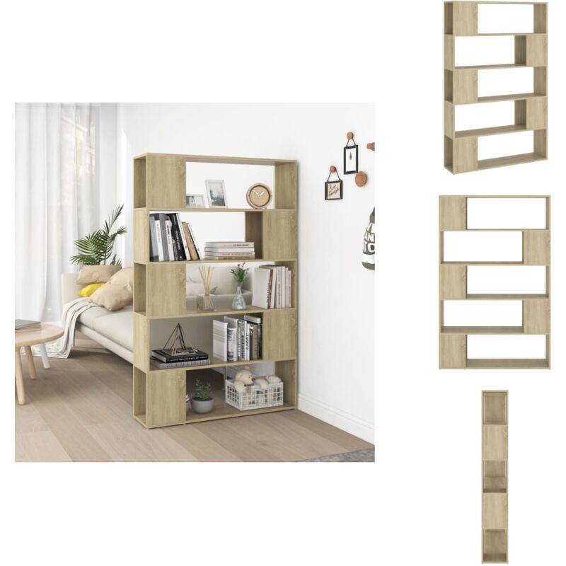 Vidaxl - Bücherregal Raumteiler Sonoma-Eiche 100x24x155 cm Holzwerkstoff - Bücherregal - Raumteiler - Holzwerkstoff - Sonoma-Eiche - Etagentyp