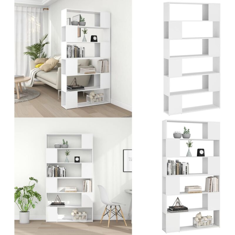 Vidaxl - Bücherregal Raumteiler Weiß 100x24x188 cm - BucheRegal - Raumteiler - Bücherständer - Weißes Möbelstück - Holzmöbel - Home & Living