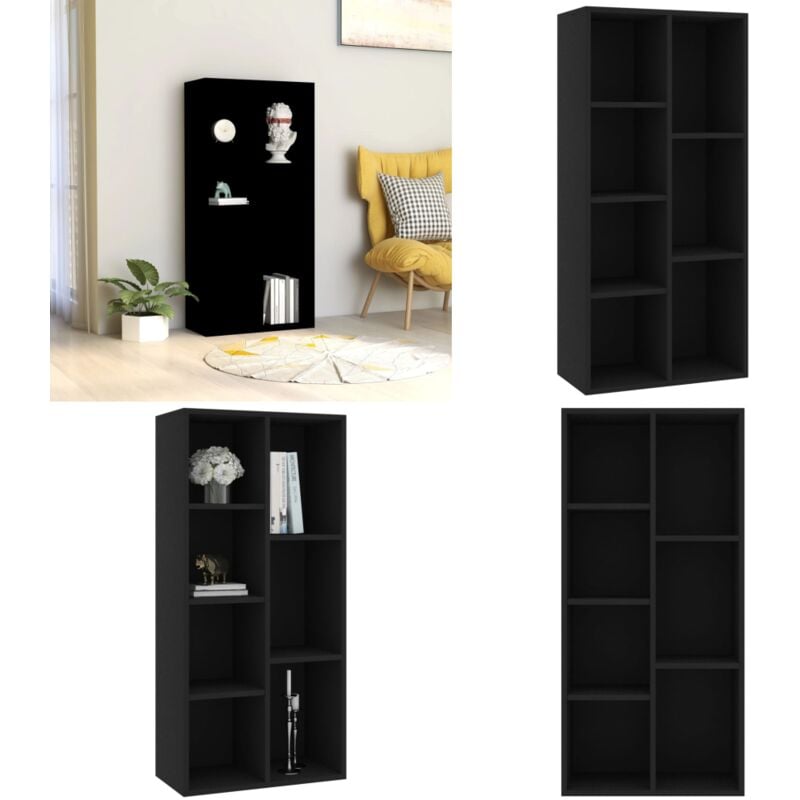 Vidaxl - Bücherregal Schwarz 50x25x106 cm Holzwerkstoff - Bücherregal - Holzmöbel - Schwarz - Regal - Etagenregal - Home & Living