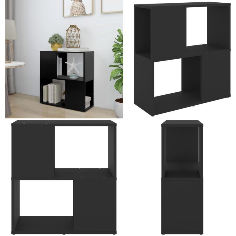 Vidaxl - Bücherregal Schwarz 60x24x63 cm Holzwerkstoff - Bücherregal - Holzregal - Wohnraumgestaltung - Modernes Bücherregal - Schwarz - Home & Living