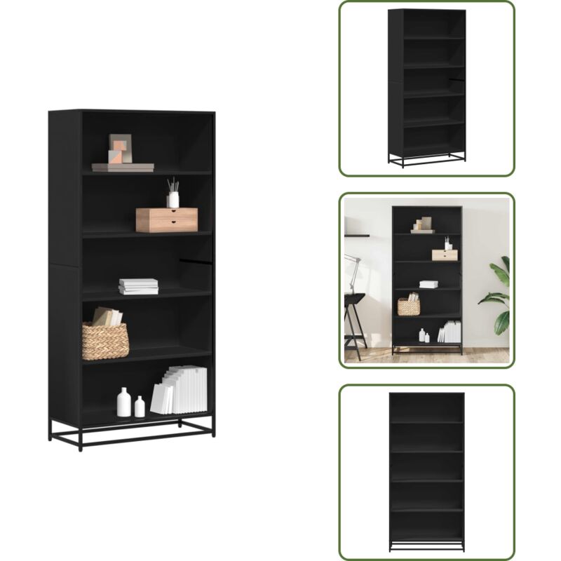 Vidaxl - Bücherregal Schwarz 80,5x35x170,5 cm Holzwerkstoff - Bücherregal - Bücherregale - Bücherschrank - Bücherschränke