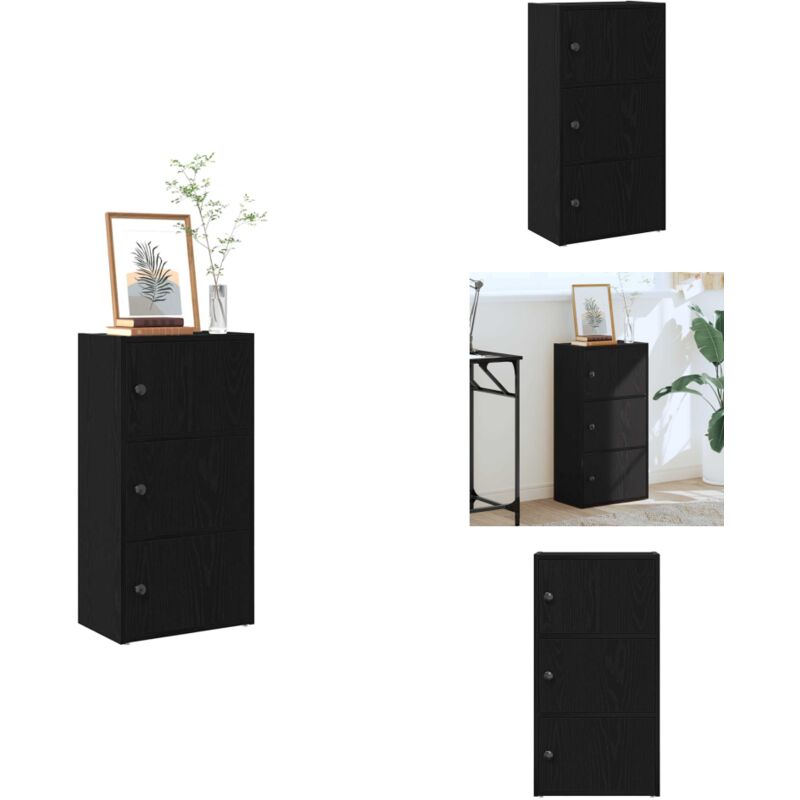 Vidaxl - Bücherregal Schwarz Eichen-Optik 40x24x77 cm Holzwerkstoff - Bücherregal - Bücherregale - Bücherschrank - Lagerschrank