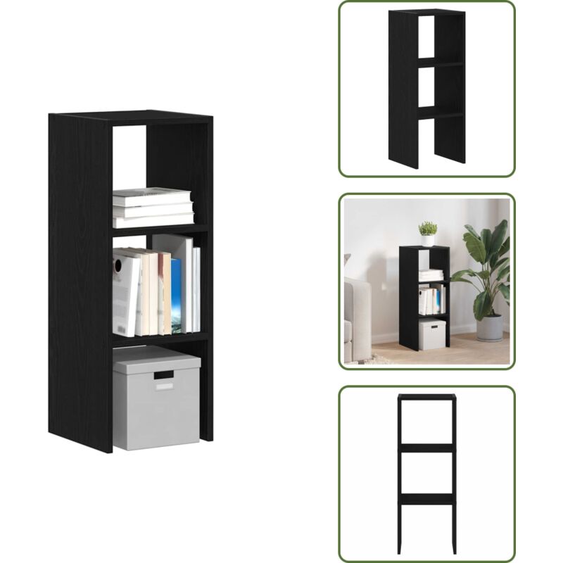 Vidaxl - Bücherregal Stapelbar Schwarz Eichen-Optik 30x30x80 cm - Bücherregal - Bücherregale - Bücherständer - Bücherschrank