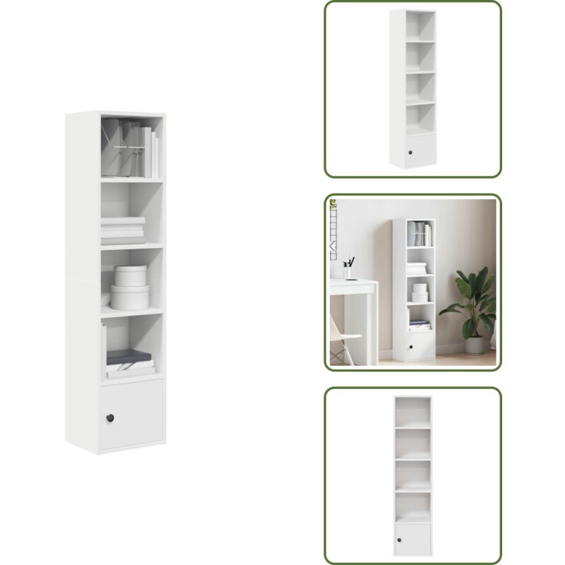 Vidaxl - Bücherregal Weiß 31x24x127 cm Holzwerkstoff - Bücherregal - Bücherregale - Bücherschrank - Lagerschrank