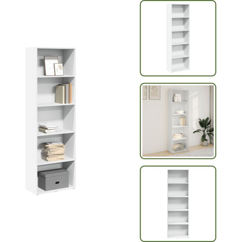 Vidaxl - Bücherregal Weiß 60x30x189 cm Holzwerkstoff - Bücherregal - Bücherregale - Bücherständer - Bücherschrank