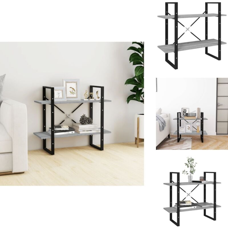 Vidaxl - Bücherregal 2 Fächer Grau Sonoma 80x30x70 cm Holzwerkstoff - Bücherregal - Wohnraumgestaltung - Regal Grau - Holzwerkstoffregal