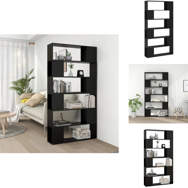 Vidaxl - Bücherregal Raumteiler Schwarz 100x24x188 cm - BucheRegal - Raumteiler - Schwarzes Regal - Bücherständer - Möbel