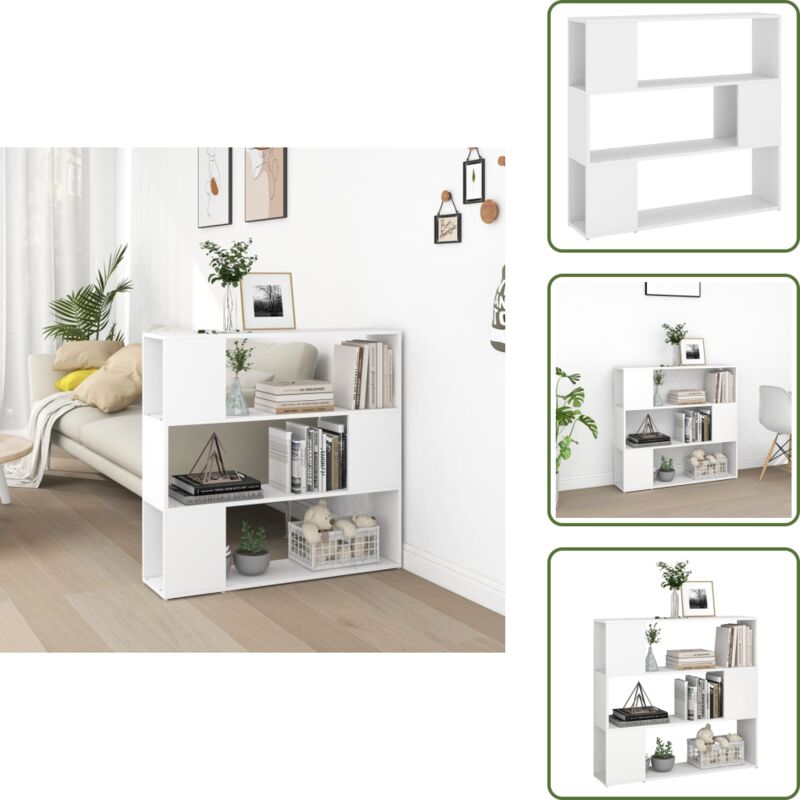 Vidaxl - Bücherregal Raumteiler Weiß 100x24x94 cm - Bücherregal - Raumteiler - Weißes Regal - Holzkasten - Regal Aus Holzwerkstoff