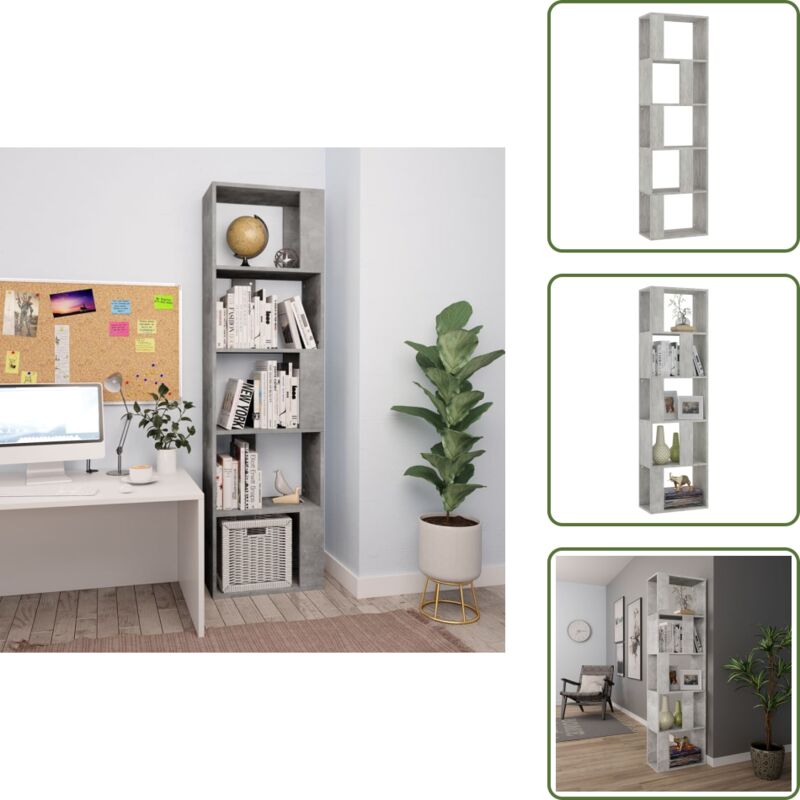 Vidaxl - Bücherregal/Raumteiler Betongrau 45x24x159 cm Holzwerkstoff - Bücherregal - Regal - Holzmöbel - Beton Grau - Raumteiler