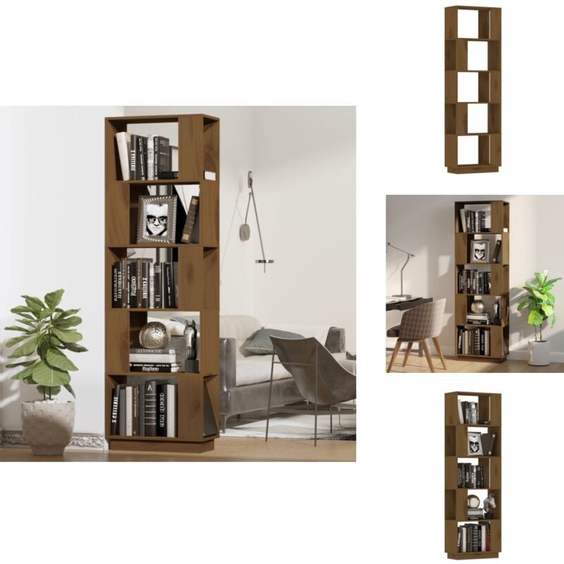 Vidaxl - Bücherregal/Raumteiler Honigbraun 51x25x163,5 cm Massivholz - Holzregal - Buche - Bücherregal - Regal - Raumteiler