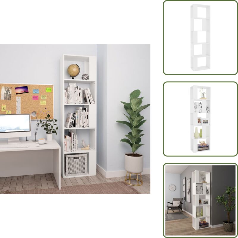 Vidaxl - Bücherregal/Raumteiler Weiß 45x24x159 cm Holzwerkstoff - Bücherregal - Regal - Holzmöbel - Weißes Möbelstück - Aufbewahrungssystem