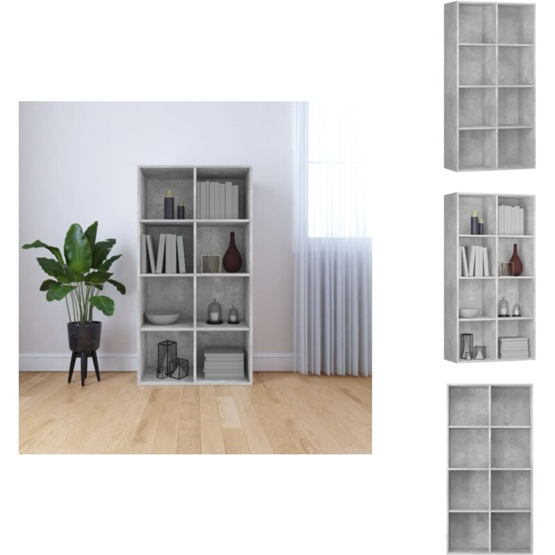 Vidaxl - Bücherregal/Sideboard Betongrau 66×30×130 cm Holzwerkstoff - Bücherregal - Sideboard - Holzmöbel - Grau - Regal