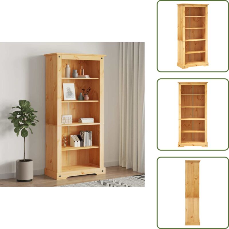 Vidaxl - Bücherschrank 5 Fächer Mexiko-Stil Kiefernholz 80x40x170 cm - Holz Regal - Buche - Bücherregal - Regal - Wohnraum Dekoration