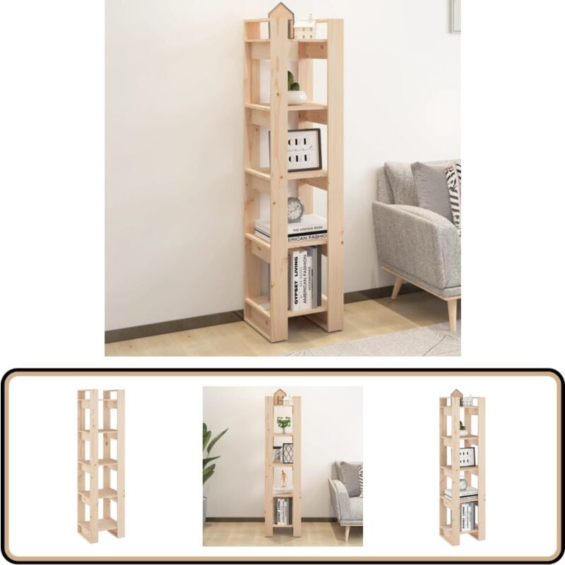 Vidaxl - Bücherregal/Raumteiler 41x35x160 cm Massivholz Kiefer - Holzregal - Buche - Bücherregal Massiv - Regal Wohnzimmer - Raumteiler