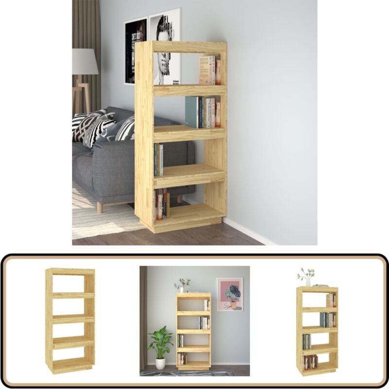 Vidaxl - Bücherregal/Raumteiler 60x35x135 cm Massivholz Kiefer - Buche Regal - Holzkasten - Regal - Raumteiler - Bücherständer