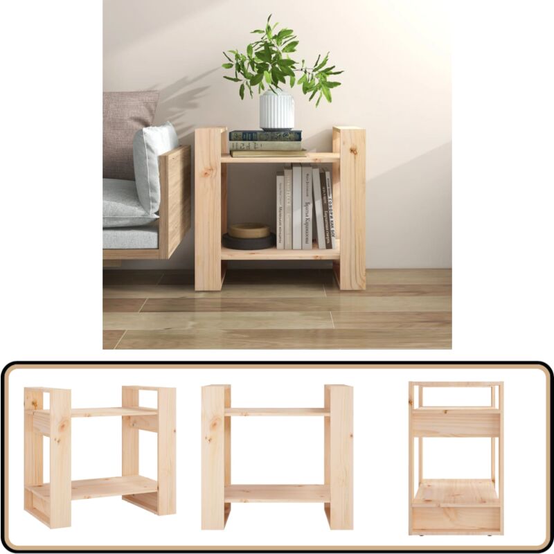 Bücherregal/Raumteiler 60x35x57 cm Massivholz Kiefer - Holzregal - Buche - Bücherregal - Raumteiler - Massiver Holzkörper