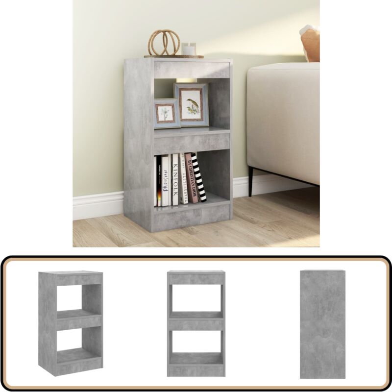 Vidaxl - Bücherregal/Raumteiler Betongrau 40x30x72 cm - BucheRegal - Holzregal - Raumteiler - Betongrau - Bücherständer