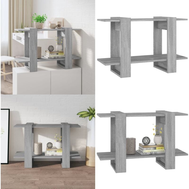 Vidaxl - Bücherregal/Raumteiler Grau Sonoma 80x30x51 cm - Bucherregal - Raumteiler - Holzmöbel - Grau Sonoma - Wohnzimmerdeko - Home & Living