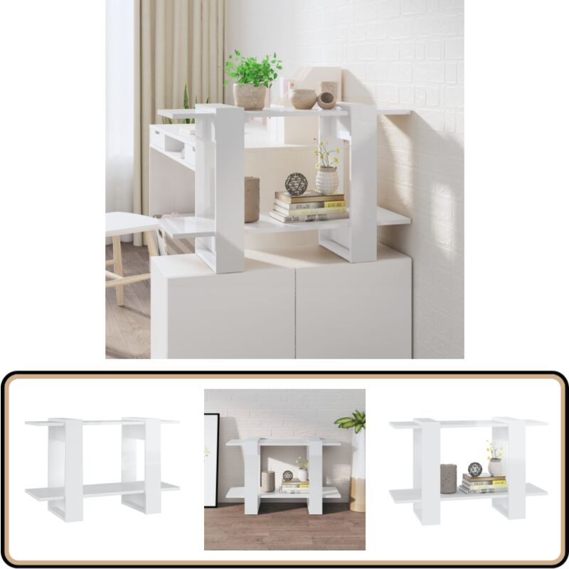 Bücherregal/Raumteiler Hochglanz-Weiß 80x30x51 cm - BucheRegal - Holzregal - Raumteiler - Weißes Regal - Wohnzimmerdeko