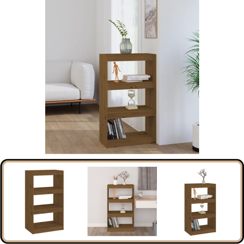 Vidaxl - Bücherregal/Raumteiler Honigbraun 60x30x103,5 cm Kiefernholz - Bücherregal - Holzregal - Kiefernholz - Raumteiler - Wohnzimmerdeko