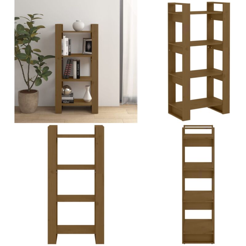 Vidaxl - Bücherregal/Raumteiler Honigbraun 60x35x125cm Massivholz Kiefer - Holzregal - Buche - Bücherregal Massiv - Regal Wohnzimmer - Raumteiler