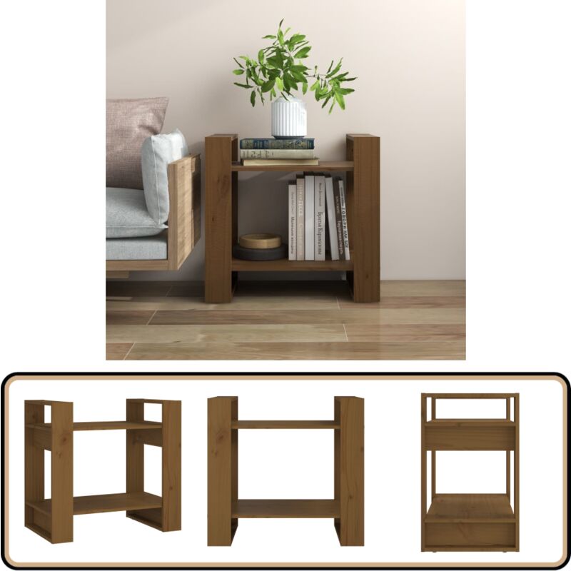 Vidaxl - Bücherregal/Raumteiler Honigbraun 60x35x57 cm Massivholz - Holzregal - Buche - Bücherregal Massiv - Regal Wohnzimmer - Raumteiler