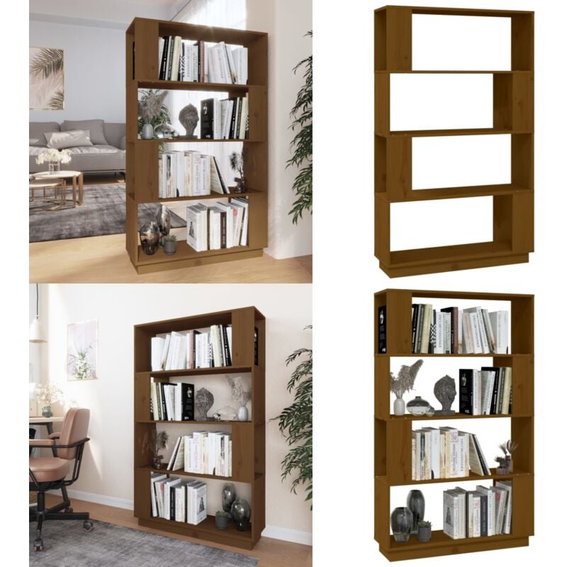Vidaxl - Bücherregal/Raumteiler Honigbraun 80x25x132 cm Massivholz - Holzregal - Buche - Bücherregal - Regal - Holzmöbel - Home & Living
