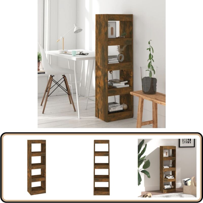 Bücherregal/Raumteiler Räuchereiche 40x30x135 cm - Buche Regal - Holzkasten - Regal Schlafzimmer - Raumteiler - Etagenregal
