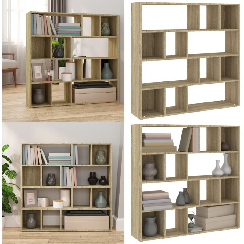 Vidaxl - Bücherregal/Raumteiler Sonoma-Eiche 105x24x102 cm - Buche Regal - Raumteiler - Wohnzimmermöbel - Eiche Möbel - Holz Regalsystem - Home &